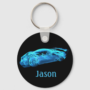Cool Car Design Black Keychain Gift