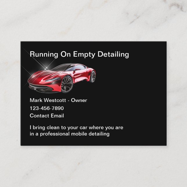 Cool Car Detailing Automotive Business Cards (Front)
