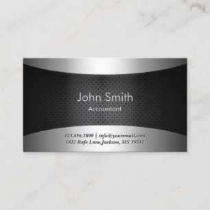 Cool Carbon Black Accountant Business Card