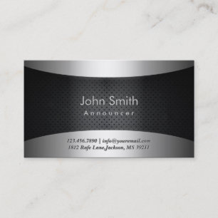 Cool Carbon Black Announcer Business Card