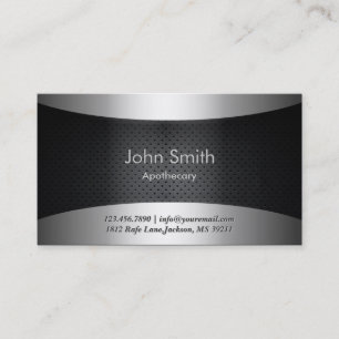 Cool Carbon Black Apothecary Business Card