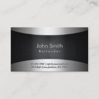 Cool Carbon Black Bartender Business Card