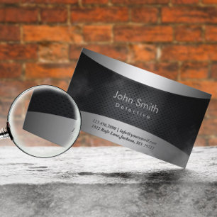 Cool Carbon Black Detective Business Card