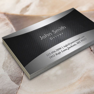 Cool Carbon Black Driver Business Card