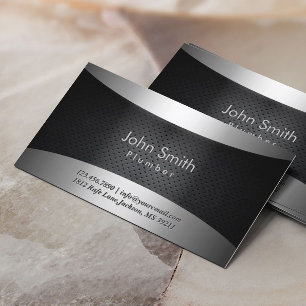 Cool Carbon Black Plumber Business Card