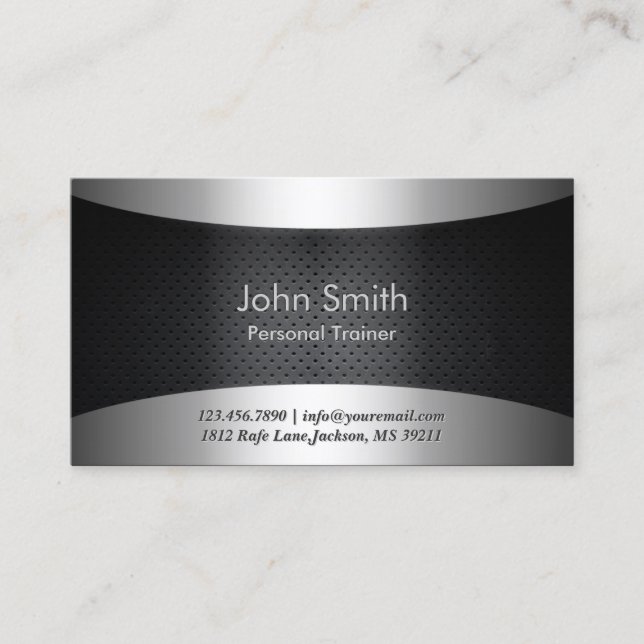 Cool Carbon Black Trainer Business Card (Front)