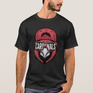 Cool Cardinal Bird Mascot Design - Red Bird wearin T-Shirt