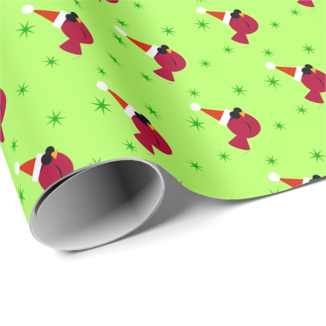 Cool Cardinal Christmas Holiday Fun Wrapping Paper (Roll Corner)