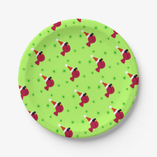 Cool Cardinal Funny Christmas Party Paper Plates