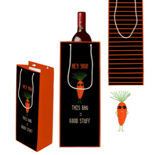 Cool Carrot Collection Black Wine Gift Bag