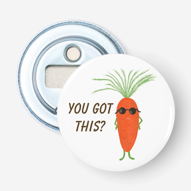 Cool Carrot Squad White Bottle Opener (Front)