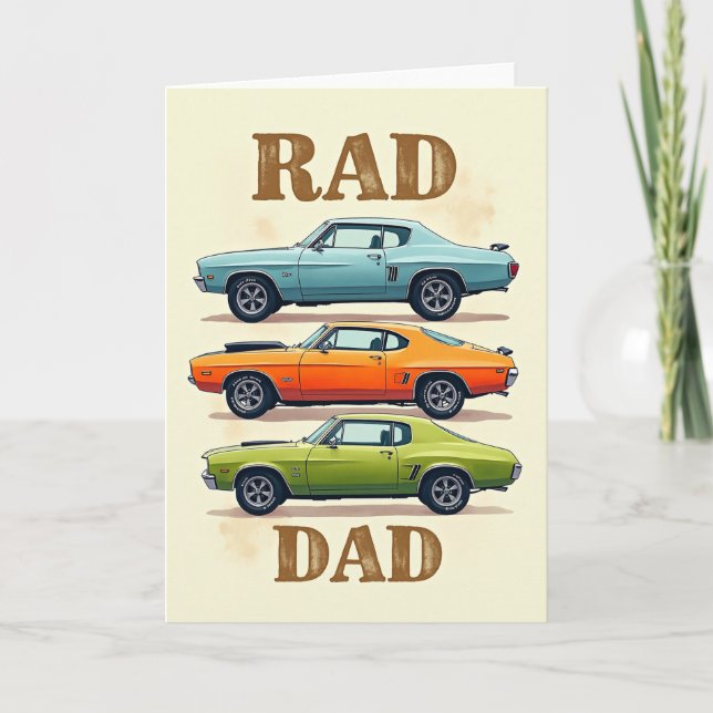 Cool Cars Fathers Day Card (Front)