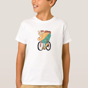 Cool Cartoon Cyclist T‑Shirt – Fun Bike Rider Illu T-Shirt