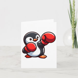 Cool Cartoon Penguin Boxer Design Card