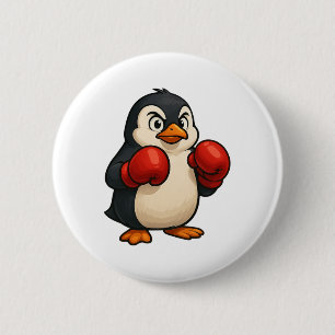 Cool Cartoon Penguin Boxer Sports Design 6 Cm Round Badge