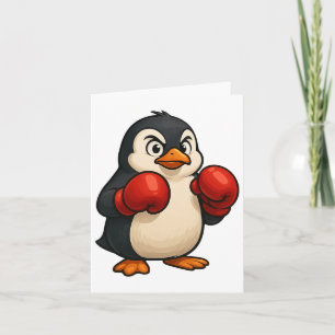 Cool Cartoon Penguin Boxer Sports Design  Card