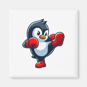 Cool Cartoon Penguin Boxing Fighter Magnet
