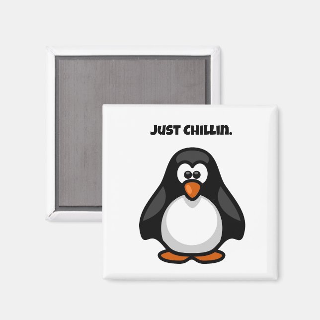 Cool Cartoon Penguin – Just Chillin' Arctic Vibes Magnet (Front/Back)