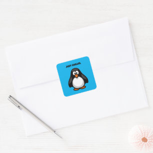 Cool Cartoon Penguin – Just Chillin' Arctic Vibes Square Sticker
