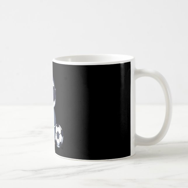 Cool Cartoon Penguin Soccer Player  Coffee Mug (Right)