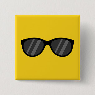 Cool Cartoon Sunglasses 15 Cm Square Badge