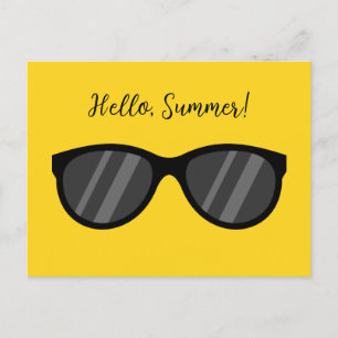 Cool Cartoon Sunglasses Add Text Holiday Postcard