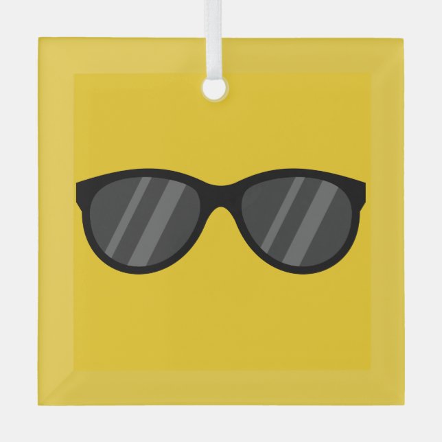 Cool Cartoon Sunglasses Glass Tree Decoration (Front)