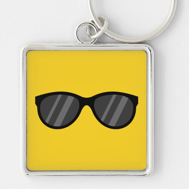 Cool Cartoon Sunglasses Key Ring (Front)