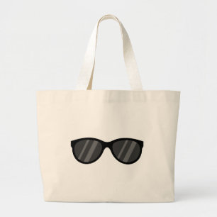 Cool Cartoon Sunglasses Large Tote Bag