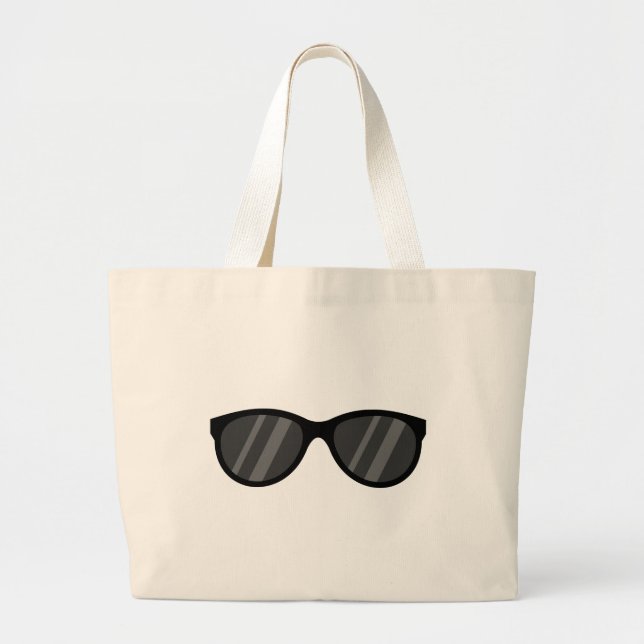 Cool Cartoon Sunglasses Large Tote Bag (Front)