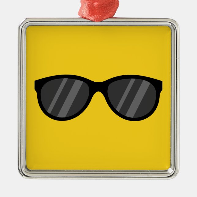 Cool Cartoon Sunglasses Metal Tree Decoration (Front)
