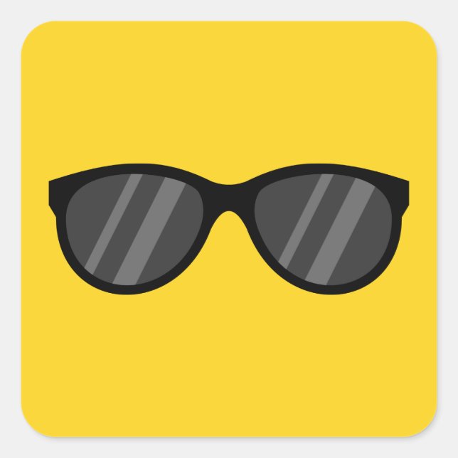Cool Cartoon Sunglasses Square Sticker (Front)