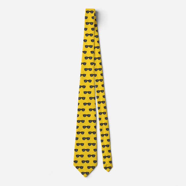 Cool Cartoon Sunglasses Tie (Front)