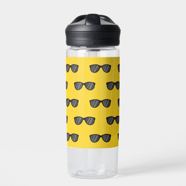 Cool Cartoon Sunglasses Water Bottle (Front)
