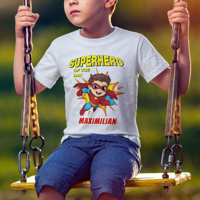 Cool Cartoon Superhero Comic Book Boy's Birthday T-Shirt (Creator Uploaded)