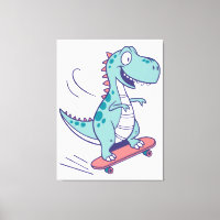 Cool Cartoon T-Rex on Skateboard