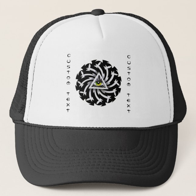 Cool cartoon tattoo symbol Third Eye Wisdom Trucker Hat (Front)