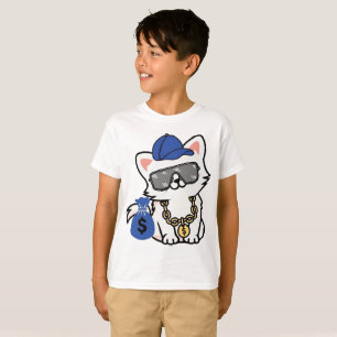 Cool Cash Cat Cartoon T-Shirt