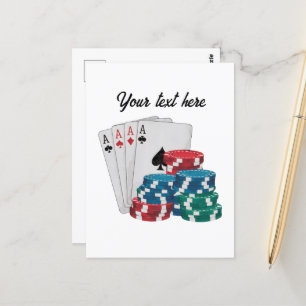 Cool Casino gambling suit customisable Postcard