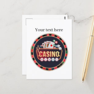 Cool Casino night customisable Postcard