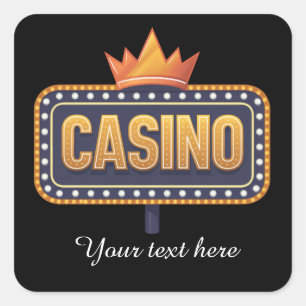 Cool Casino sign add text  Square Sticker