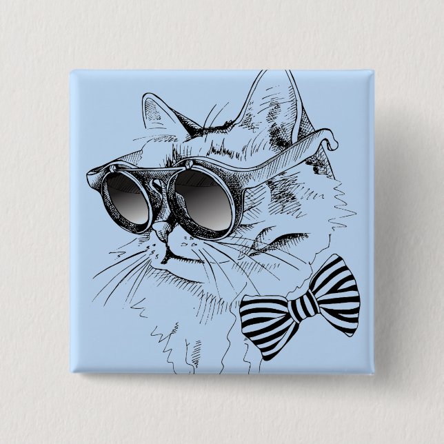 Cool Cat 15 Cm Square Badge (Front)