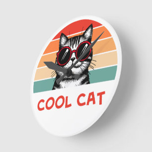 Cool cat 2 round clock