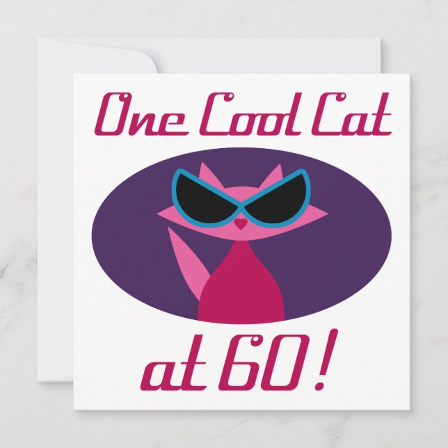Cool Cat 60th Birthday Card (Front)