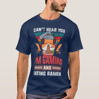 Cool Cat And RamenVideo Gamer Ramen Cat Design  T-Shirt