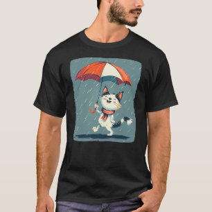 Cool Cat and Umbrella for a Unique Statement T-Shirt