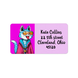 COOL CAT ART SUNGLASSES RETURN ADDRESS LABELS