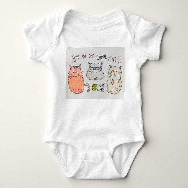 "Cool Cat" Baby Bodysuit (Front)