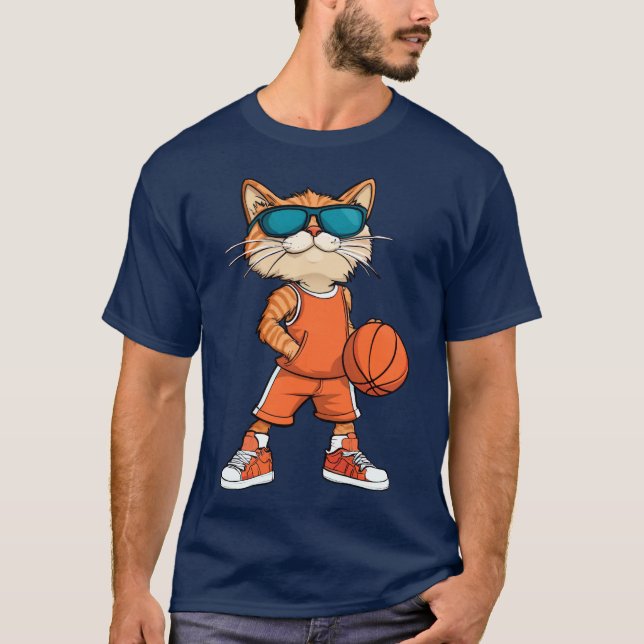 Cool Cat basketball player T-Shirt (Front)