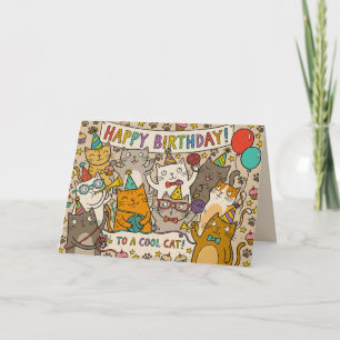 Cool Cat Birthday Card